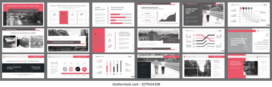 Black and pink marketing or analytics concept infographics set. Business design elements for presentation slide templates. For corporate report, advertising, leaflet layout and poster design.