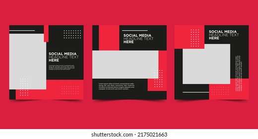 Black pink minimalist social media post templates.