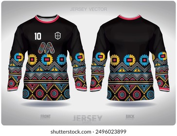 black pink ninja pattern design, illustration, textile background for sports t-shirt, football jersey shirt mockup for football club. consistent front view