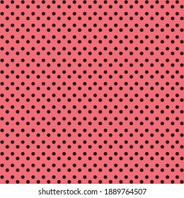 Black and Pink Polka Dot seamless pattern. Vector background.