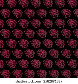 black pink rose flower pattern