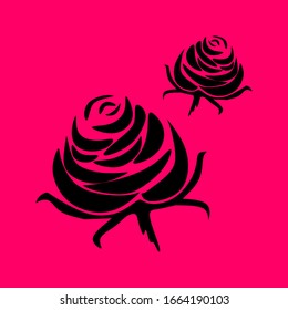 Silueta vectorial rosa negro