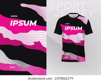 black pink shirt sport jersey mockup template design for soccer, football, racing, gaming, motocross, cycling, and running