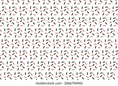 Black and Pink Simple Seamless Memphis Pattern with White Background