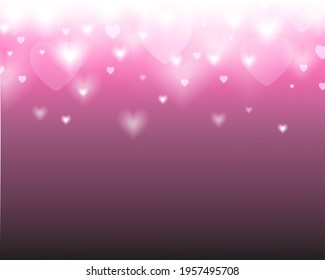 Black pink stars light bokeh banner background