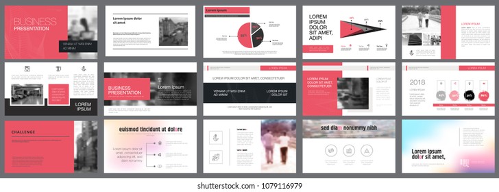 Black and pink statistics or planning concept infographics set. Business design elements for presentation slide templates. For corporate report, advertising, booklet layout and poster design.