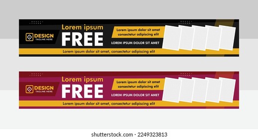 Diseño de banner web sobre temas de color negro y rosa - Diseño de banner web moderno
