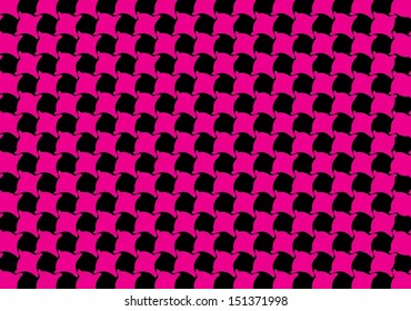 Black and Pink Twisted Square Pattern. Vector