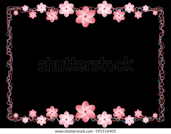 Black Pink White Blue Decorative Valentine Stock Vector