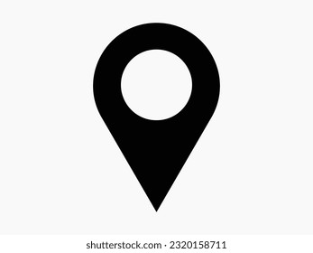 Black pinpoint icon. Vector illustration. Navigation finder, GPS, place, direction, compass, search concept, contact.
