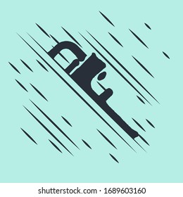 Black Pipe adjustable wrench icon isolated on green background. Glitch style. Vector Illustration