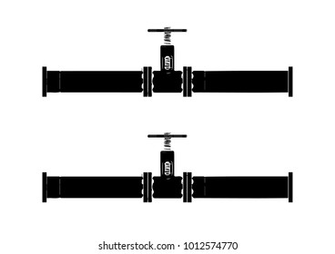 black pipeline on white background, vector image