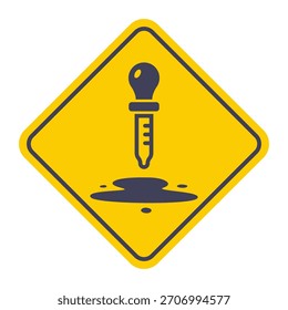 Black pipette icon taking paint for analysis. Flat illustration.