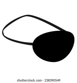 Black Pirate Eye Patch Vector Isolated On White