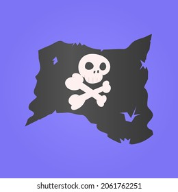 Black Pirate Flag with funny skull