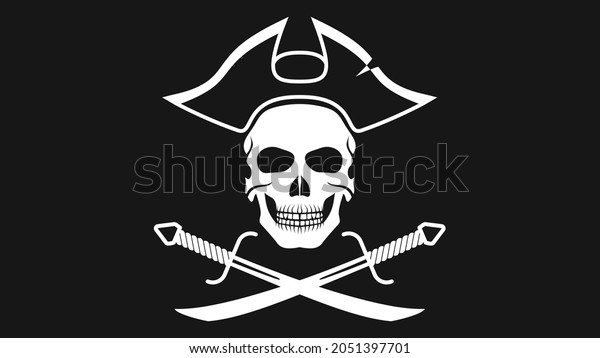 Black Pirate Flag Skull Sabers Stock Vector (Royalty Free) 2051397701 ...