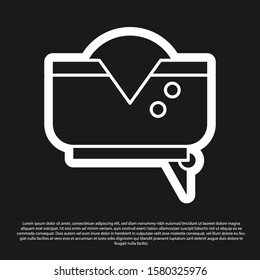 Black Pirate hat icon isolated on black background.  Vector Illustration
