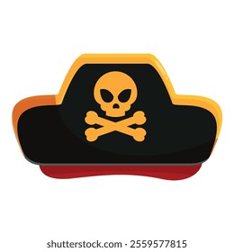 Black pirate hat with a scary skull and crossbones is showing a potential threat