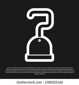 Black Pirate hook icon isolated on black background.  Vector Illustration