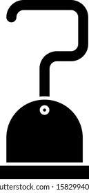 Black Pirate hook icon isolated on white background.  Vector Illustration