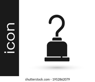 Icono de gancho pirata negro aislado en fondo blanco.  Vector