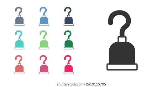 Black Pirate hook icon isolated on white background. Happy Halloween party. Set icons colorful. Vector