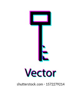 Black Pirate key icon isolated on white background.  Vector Illustration