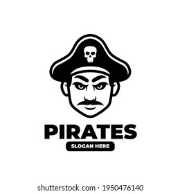 Black Pirates Creatives Mascot Logo Design Stock Vector (Royalty Free ...