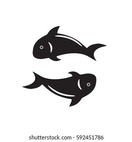 Black pisces isolated on white