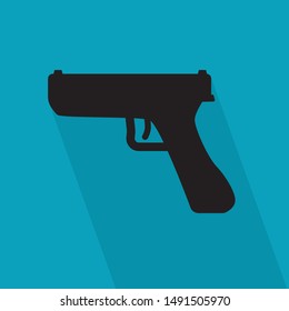 black pistol icon- vector illustration