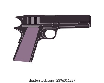 black pistol weapon dangerous firearm for attack violence or defense handgun police and military gun