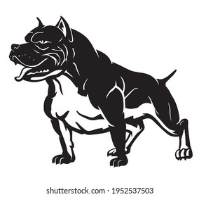 Black Pitbull Dog Breed Silhouette