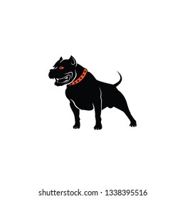 black pitbull vector on a white background