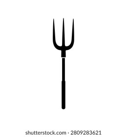 A black pitchfork with three prongs