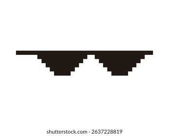 black pixel art sunglasses design, vector illustration, isolated on transparent background