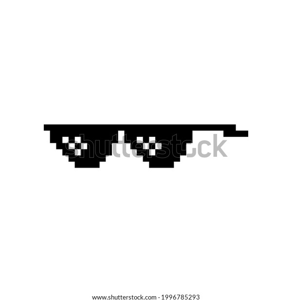 Black Pixel Boss Glasses Meme Vector Stock Vector (Royalty Free ...