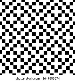 Black pixel squares isolated on white background. Seamless pattern. Vector drawing. Texture.