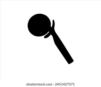 Black pizza cutter silhouette vector illustration on white background