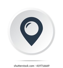 Black Place icon on white web button