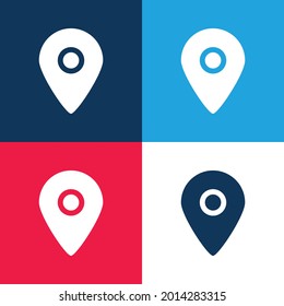 Black Placeholder For Maps blue and red four color minimal icon set
