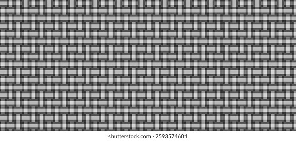 Black plaid fabric texture background vector illustration
