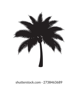 Black Plam tree silhouette vector illustration