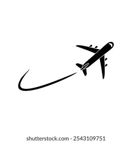 black plane illustration, Airplane Silhouette, vector, vehicle, transportation, Civil Aviation Day