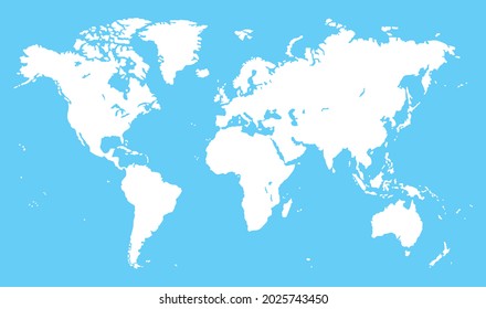 black plane map of the world on white background