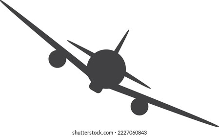 Black plane silhouette. Airplane symbol. Flight icon