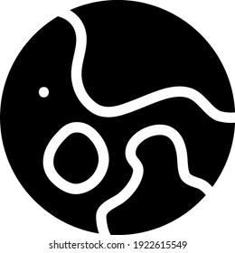 Black planet earth, illustration, vector on white background.