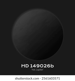 Black Planet of HD 149026b Space Illustration. Hot Jupiter Planet