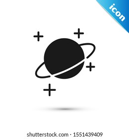 Black Planet icon isolated on white background.  Vector Illustration