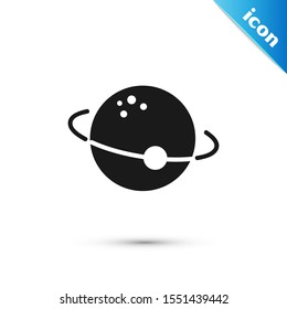 Black Planet icon isolated on white background.  Vector Illustration
