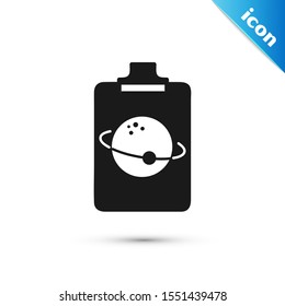 Black Planet icon isolated on white background.  Vector Illustration